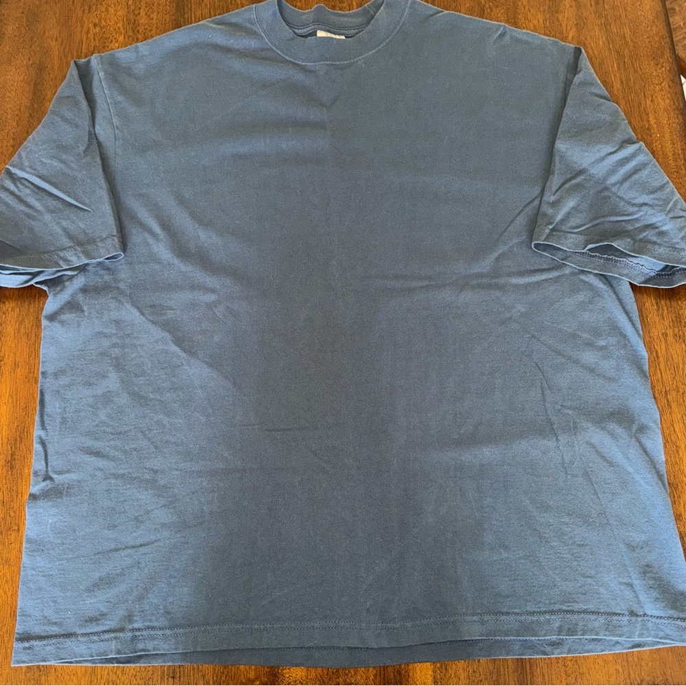 Shaka Wear Max Heavyweight Garment Dye Blue Oversize Tee T-Shirt Size XL